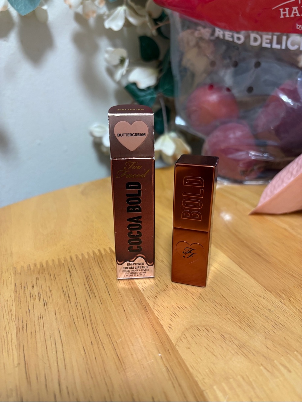 Too Faced Cocoa Bold Lipstick in BUTTERCREAM, full Sz 0.11oz, BNIB, AUTHENTIC